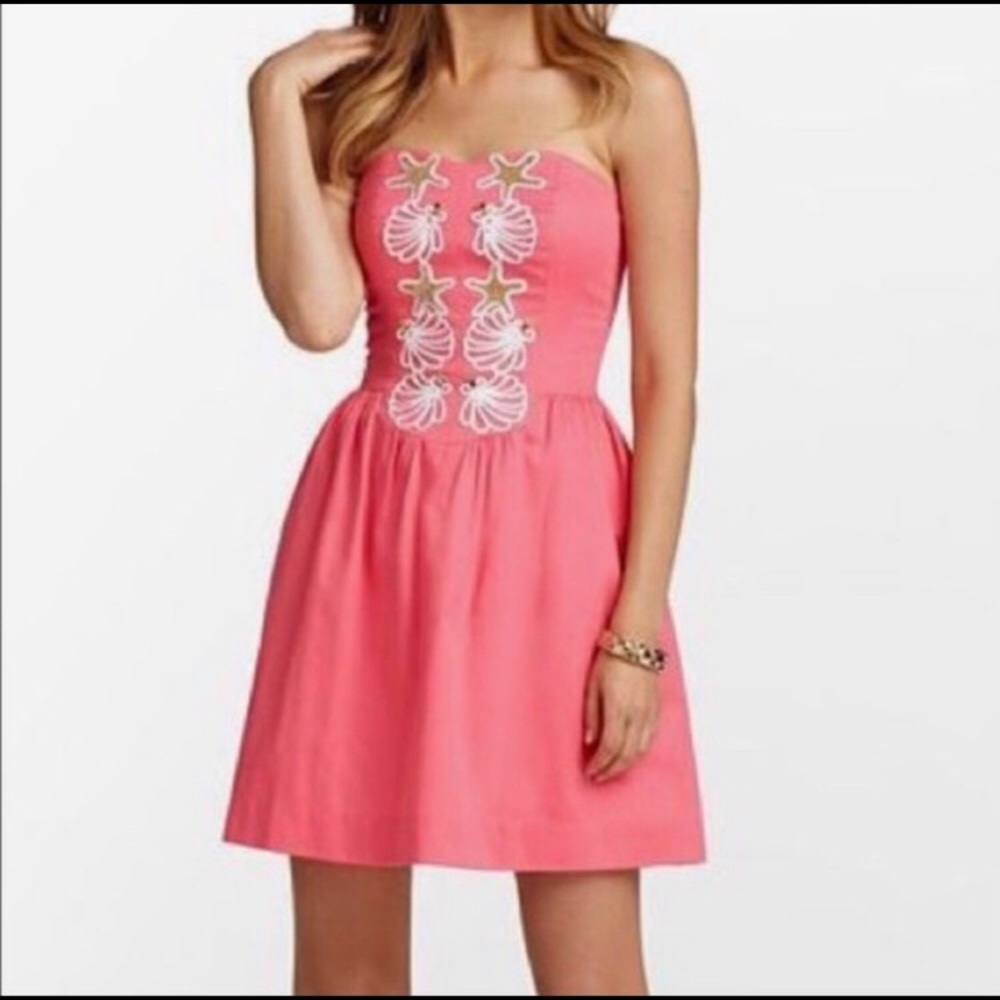 Lilly Pulitzer Mayfield Strapless Starfish Dress